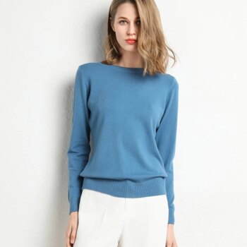 Women Slim O-Neck Knit