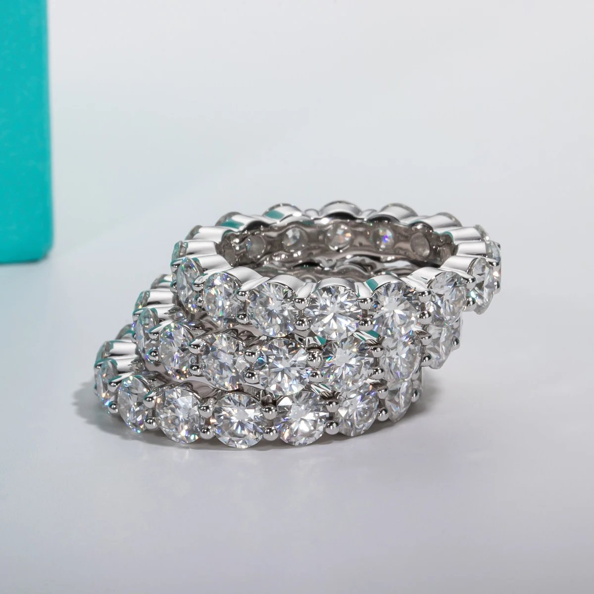 AnuJewel 4mm Moissanite Wedding Band Ring