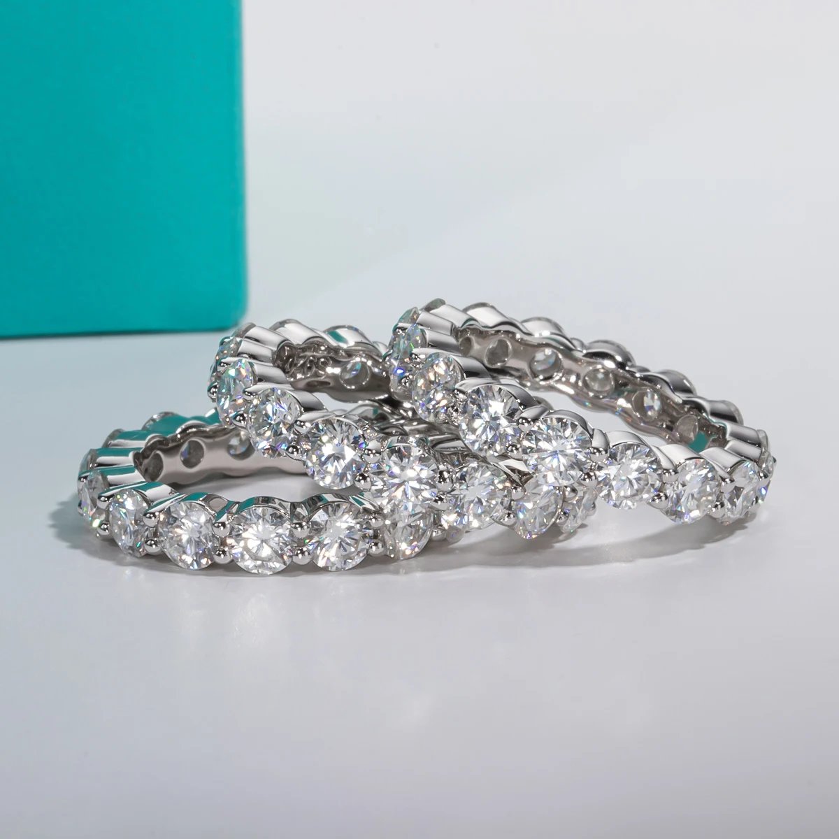 AnuJewel 4mm Moissanite Wedding Band Ring