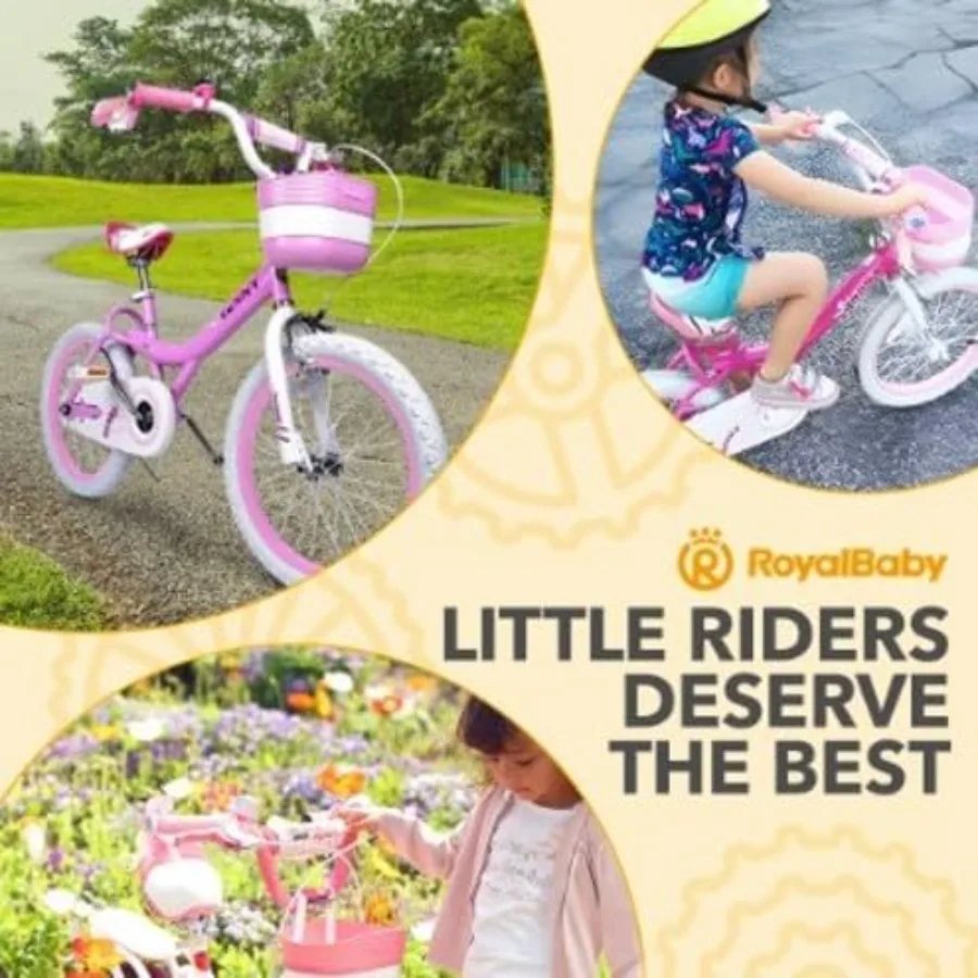 Princess Girls Bike 12 14 16 18 20 Inch Bicycle with Basket for Age 3-12 Years Pink Aluminum Frame Lightweight Design Easy to R