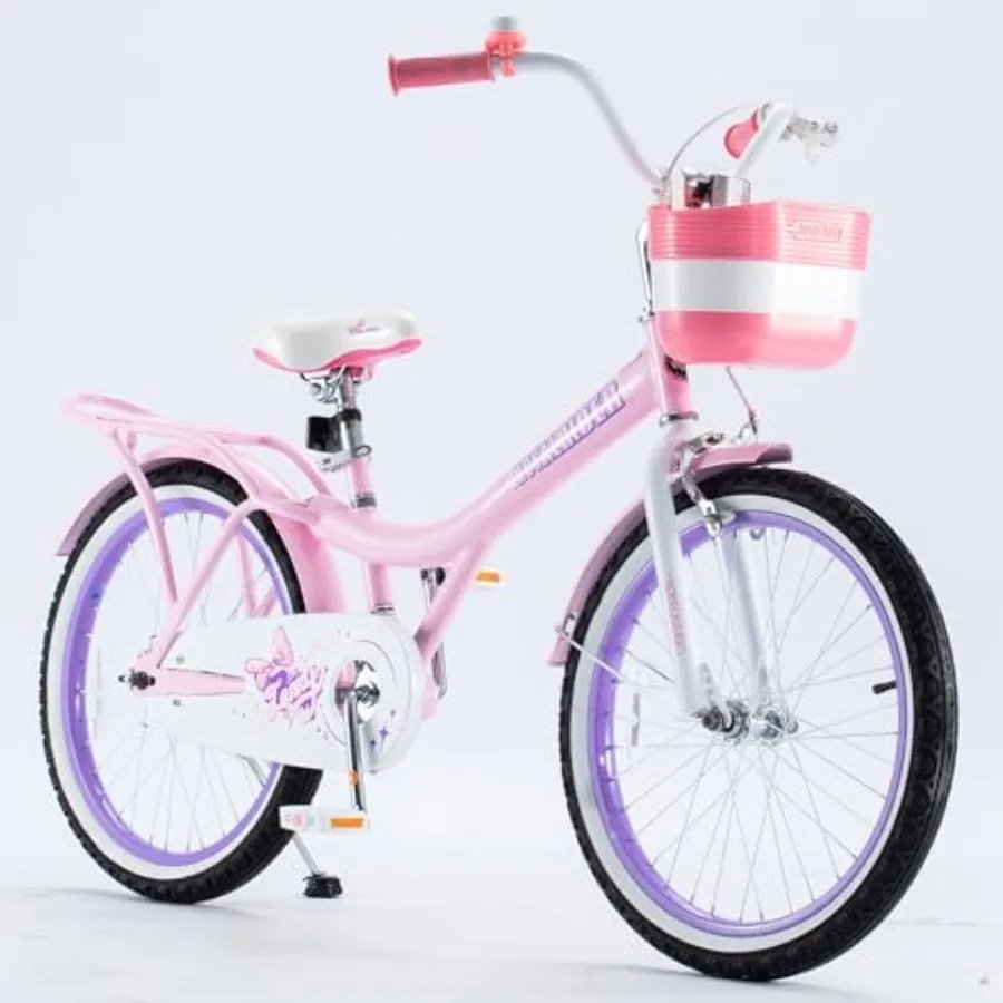 Princess Girls Bike 12 14 16 18 20 Inch Bicycle with Basket for Age 3-12 Years in Pink with Lightweight Alloy Frame and Easy-Ri