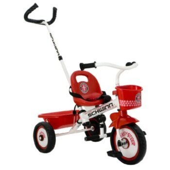 Easy Steer Bike for Toddler Tricycle with Removable Push Handle Steel Trike Frame Boys and Girls Ages 2-4 Year Old Red/