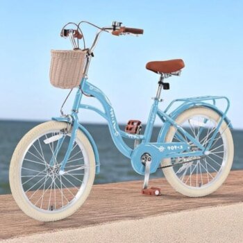 Girl Bike with Basket 14 Inch ' Bicycles for Ages 5-13 Princess Girls Bike Single Speed with Carbon Steel Frame Multiple Colors