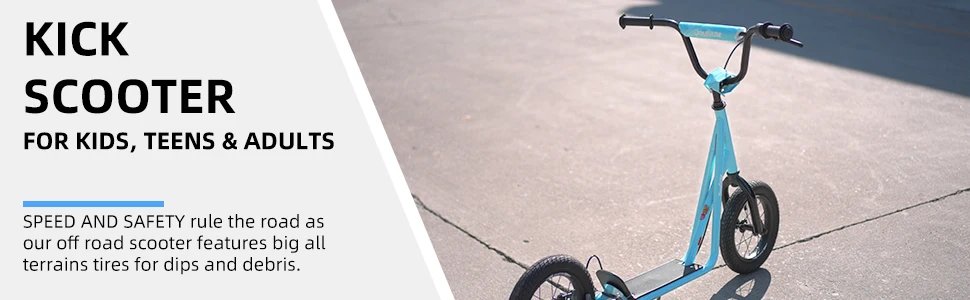 JOYSTAR Kick Scooter for Ages 5-9 Years Old Kids with 12 Inch Front and Rear Wheel, Rear V-Brake and Adjustable Handlebar