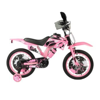 Kids Bicycle 3-6 Years Old with Training Wheels Simulation Off-Road Motorcycle Design Children's Ride-on Bike for Outdoor Play