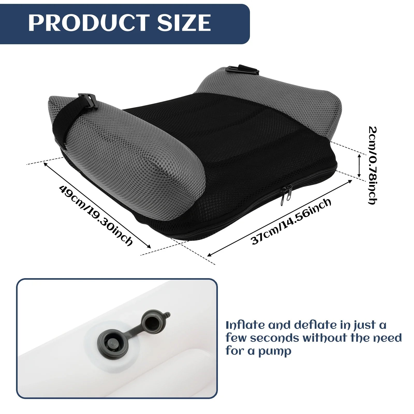 Portable Inflatable Booster Car Seat PVC Travel Inflatable Seat Cushion Comfortable Narrow Backless Booster Car Seat for Kids