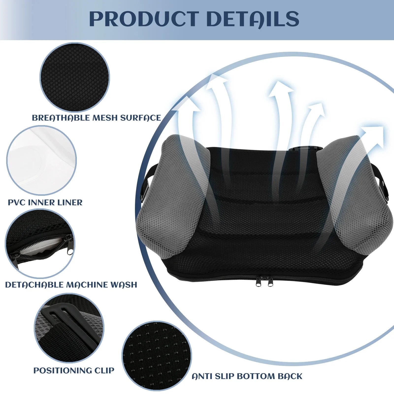 Portable Inflatable Booster Car Seat PVC Travel Inflatable Seat Cushion Comfortable Narrow Backless Booster Car Seat for Kids