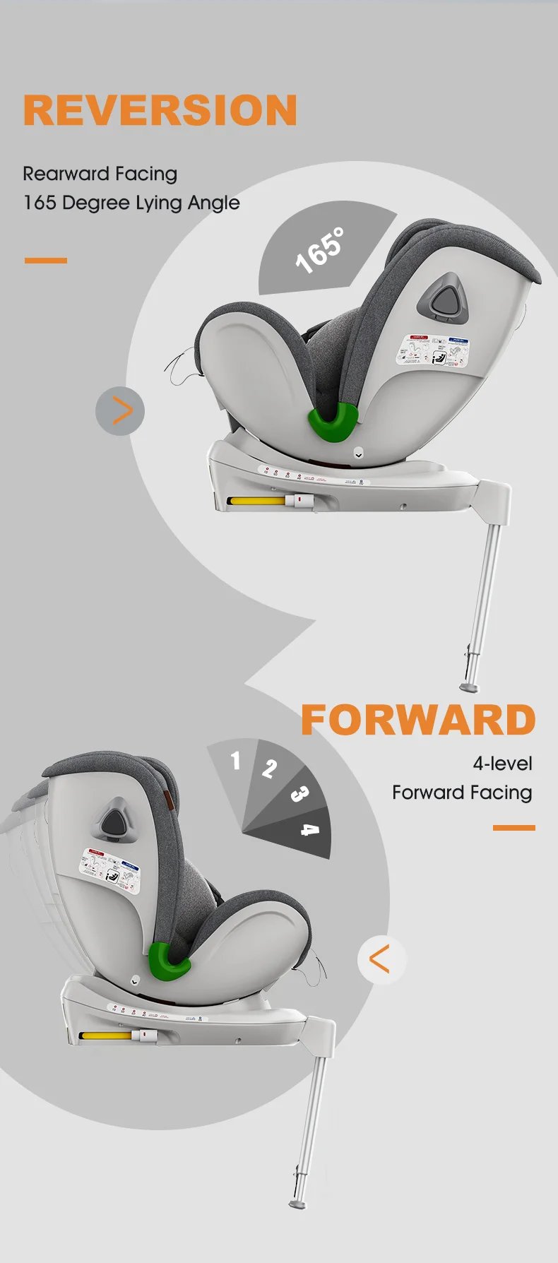 Tom AutoManufacturer Protective Custom Portable 40 - 150CM Baby Car Seat with Support Leg