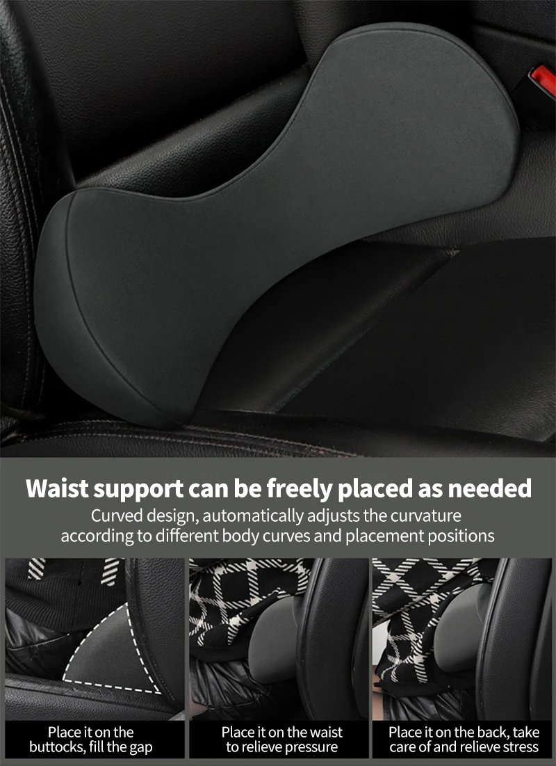 Multi-purpose Back Cushion Lumbar Support Pillow Memory Foam Relieve Pain Lumbar Back Support Cushion for Office Chair Car Seat