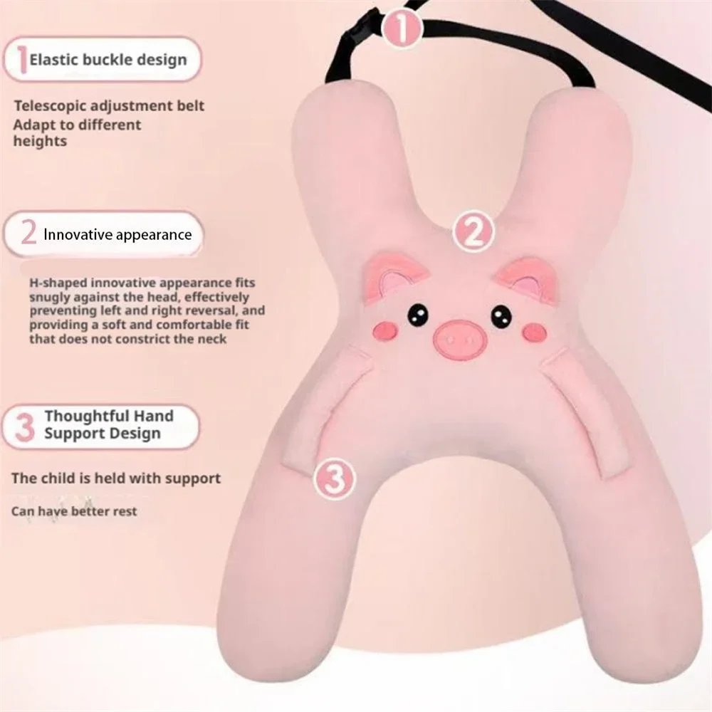 Car Cute Cartoon Pillow Car Mounted Child Sleeping Pillow Car Removable Comfortable Breathable Headrest Lumbar Support