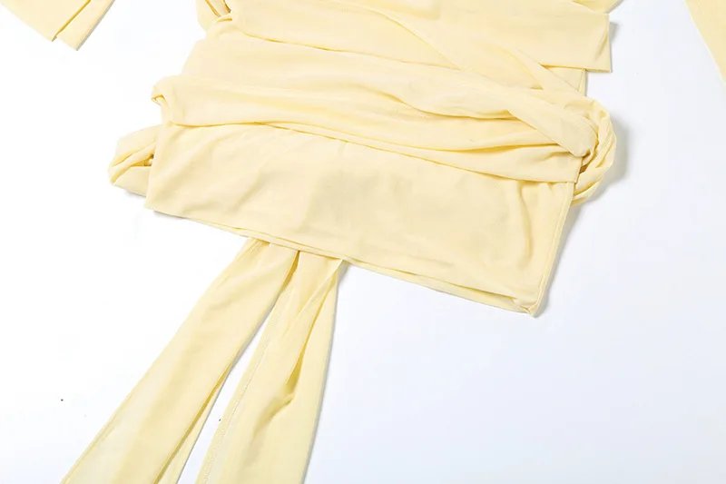 Fashion See Through Shirt Mini Dress Flare Sleeve