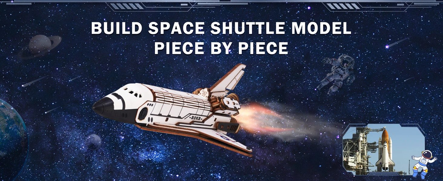 Robotime Rokr 3D Wooden Puzzle Space Shuttle Model Kits For Adults To Build STEM Toy Gift LKA02