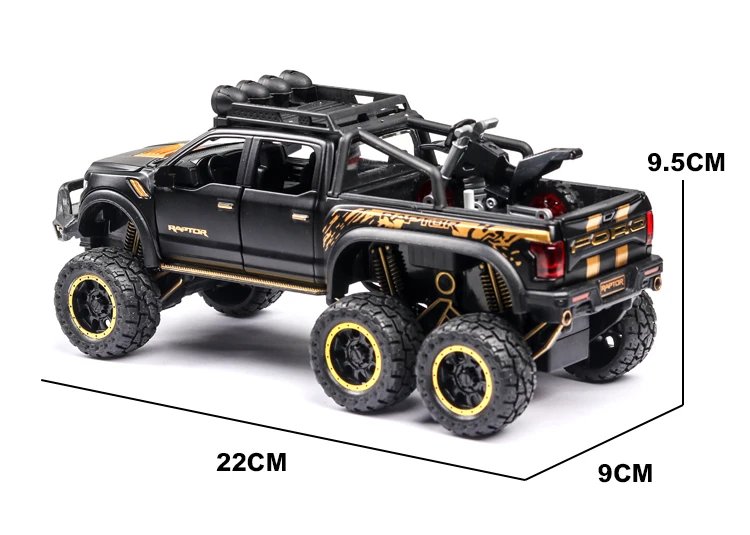 1:24 Scale Simulation Ford Raptor F150 Off-road Alloy Diecast Classic Car Model Supercar Sound Light boys toy Gift