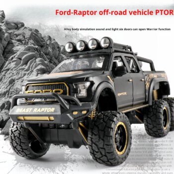 1:24 Scale Simulation Ford Raptor F150 Off-road Alloy Diecast Classic Car Model Supercar Sound Light boys toy Gift
