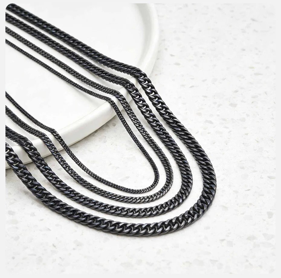 Vnox 3/5/7/9mm Thick Cuban Chain Necklaces for Men Women,Simple Miami Curb Links Collar,Waterproof Stainless Steel Unisex Chain