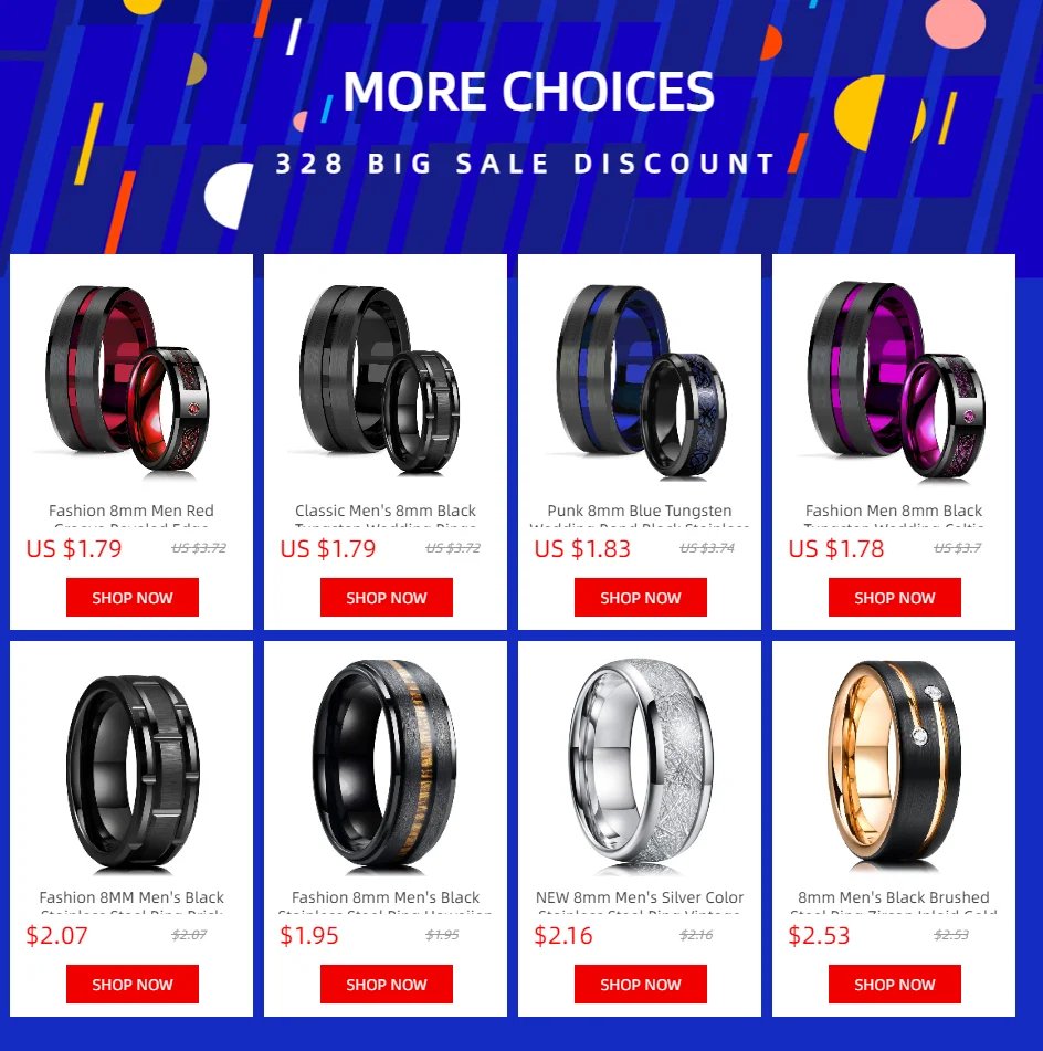 Fashion 8mm Brick Pattern Stainless Steel Rings For Men Black Brushed Double Groove Men Engagement Rings Wedding Band Jewelry