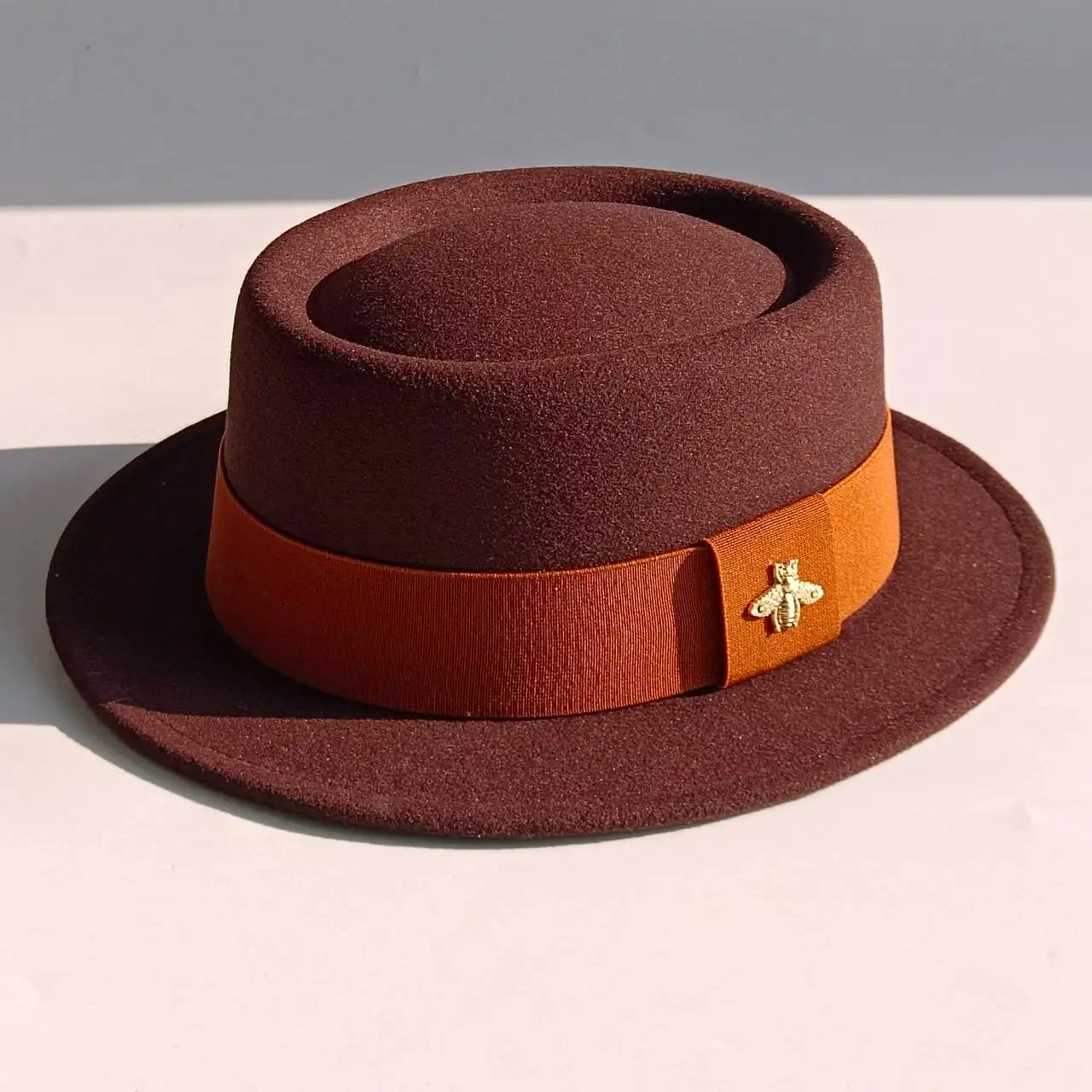 Pork Pie hat  Wide Brim Fedora Hat Men's Fashion Autumn/Winter Wedding Hat Jazz Hat  sombrero hombre chapeau femme luxe