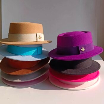 Pork Pie hat  Wide Brim Fedora Hat Men's Fashion Autumn/Winter Wedding Hat Jazz Hat  sombrero hombre chapeau femme luxe