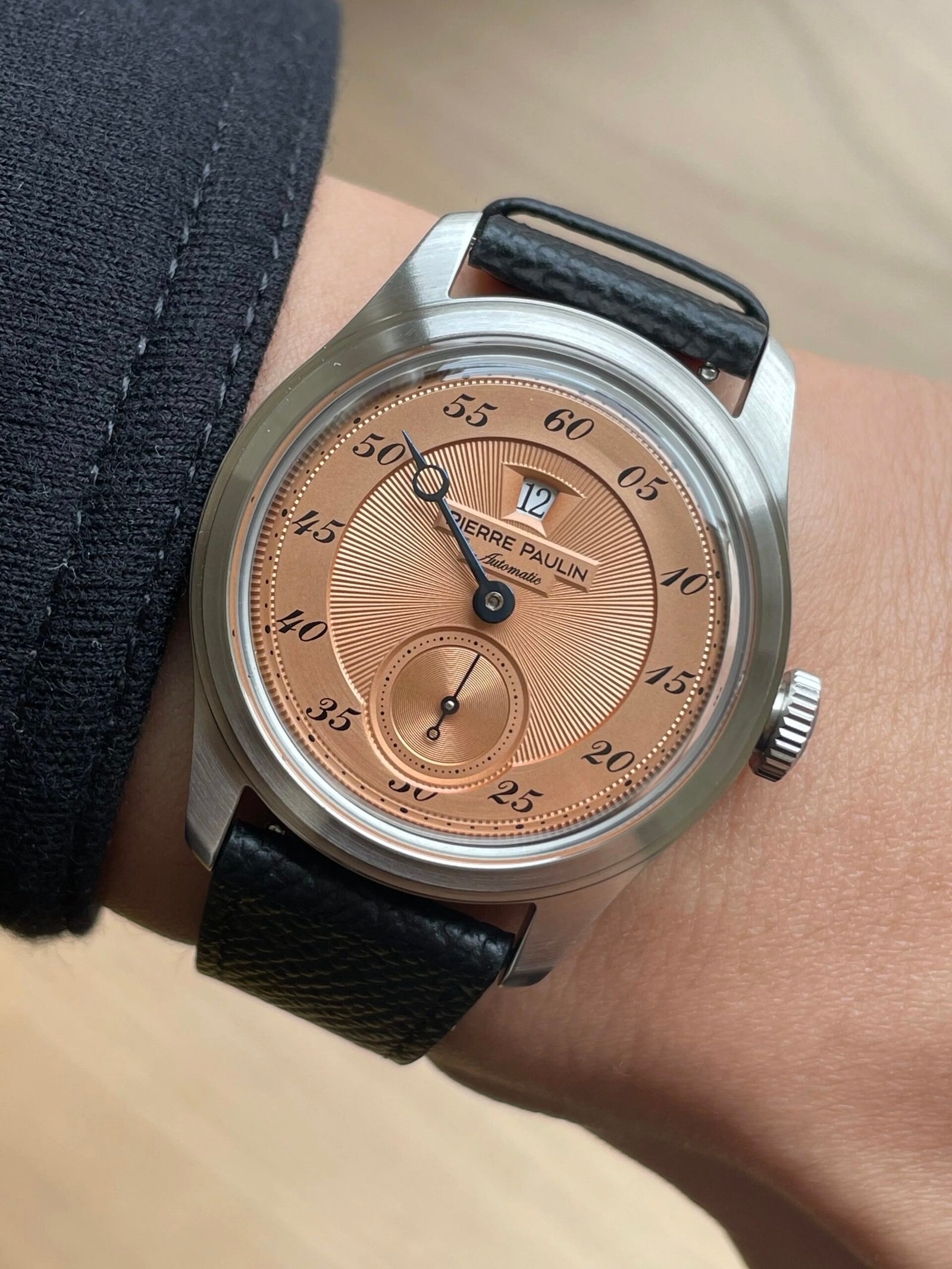 NEW Pierre Paulin Jumping Hour Men Watch Automatic St17 Mechanical Watch Steel Purplewatch Vintage Date Window 38mm Metal