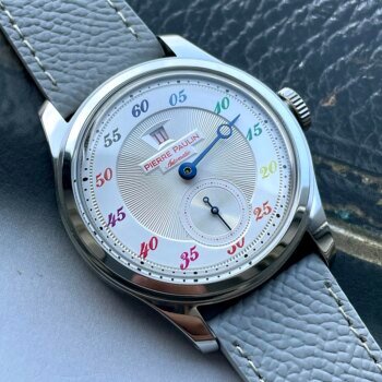 NEW Pierre Paulin Jumping Hour Men Watch Automatic St17 Mechanical Watch Steel Purplewatch Vintage Date Window 38mm Metal