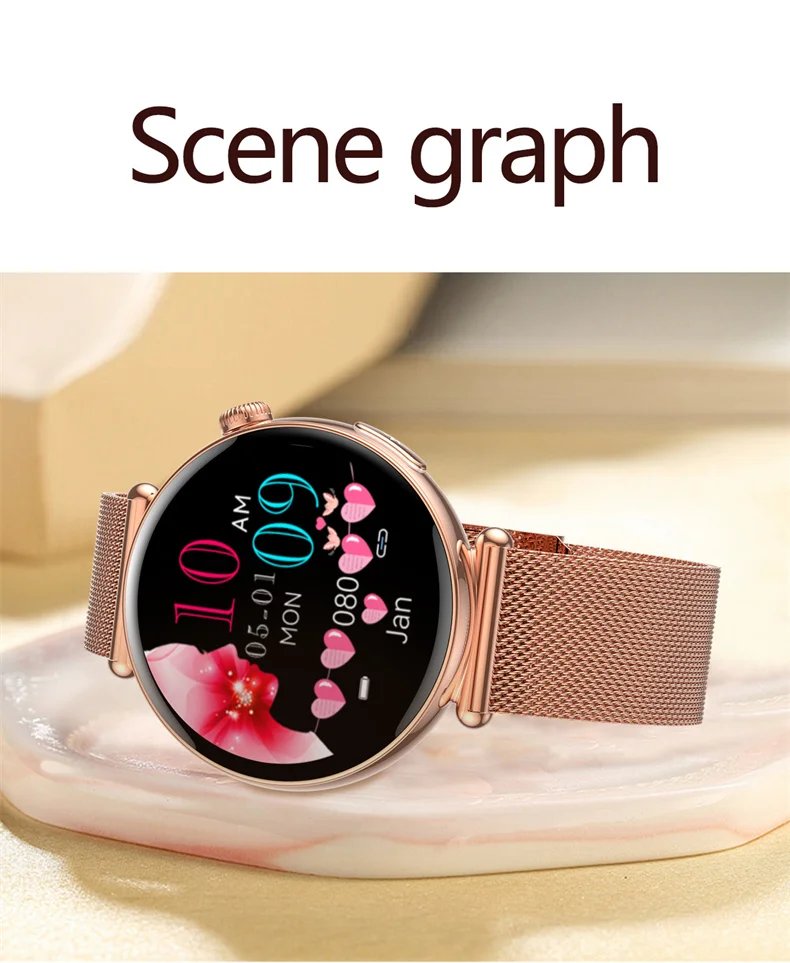 Women Smartwatch 1.32inch AMOLED Screen Call ECG Sport Watch Blood Pressure Micro physical examination AI dial Women Smart Watch