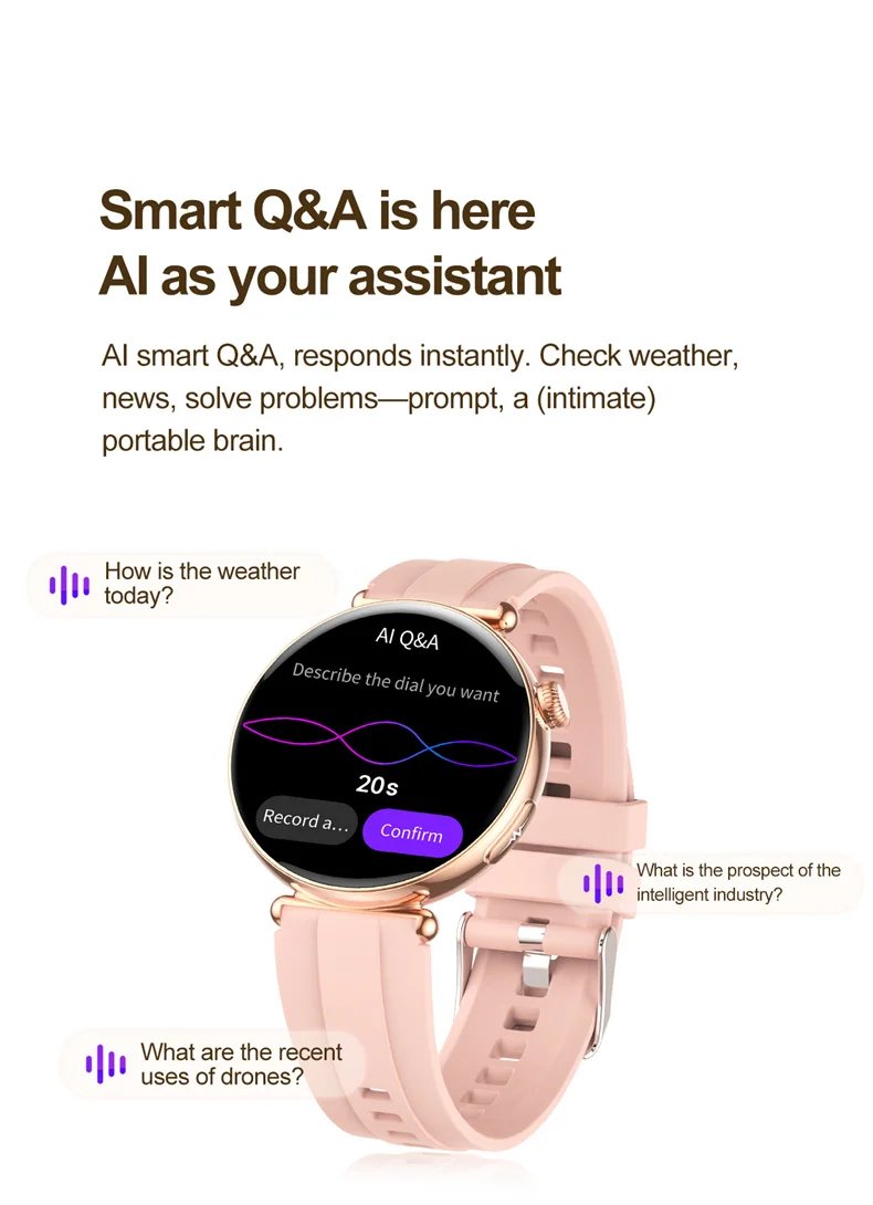 Women Smartwatch 1.32inch AMOLED Screen Call ECG Sport Watch Blood Pressure Micro physical examination AI dial Women Smart Watch