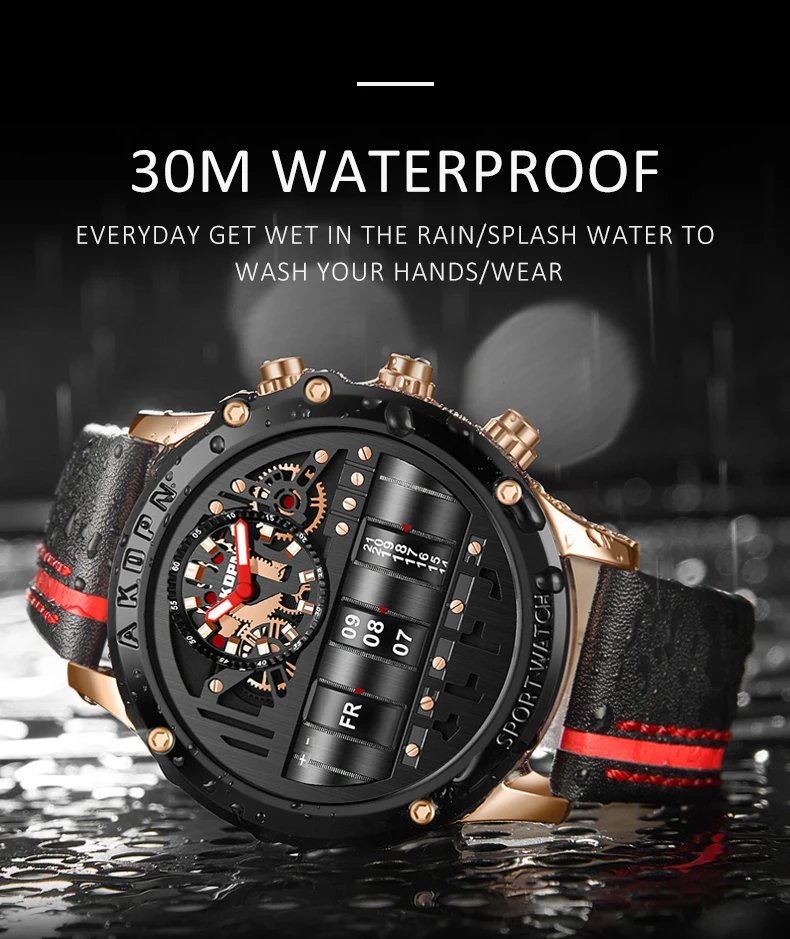 Luxury Electronic Quartz Watch For Men Business Watches Male Creative Men WristWatch Unique Rotate Date Leather Strap Watches