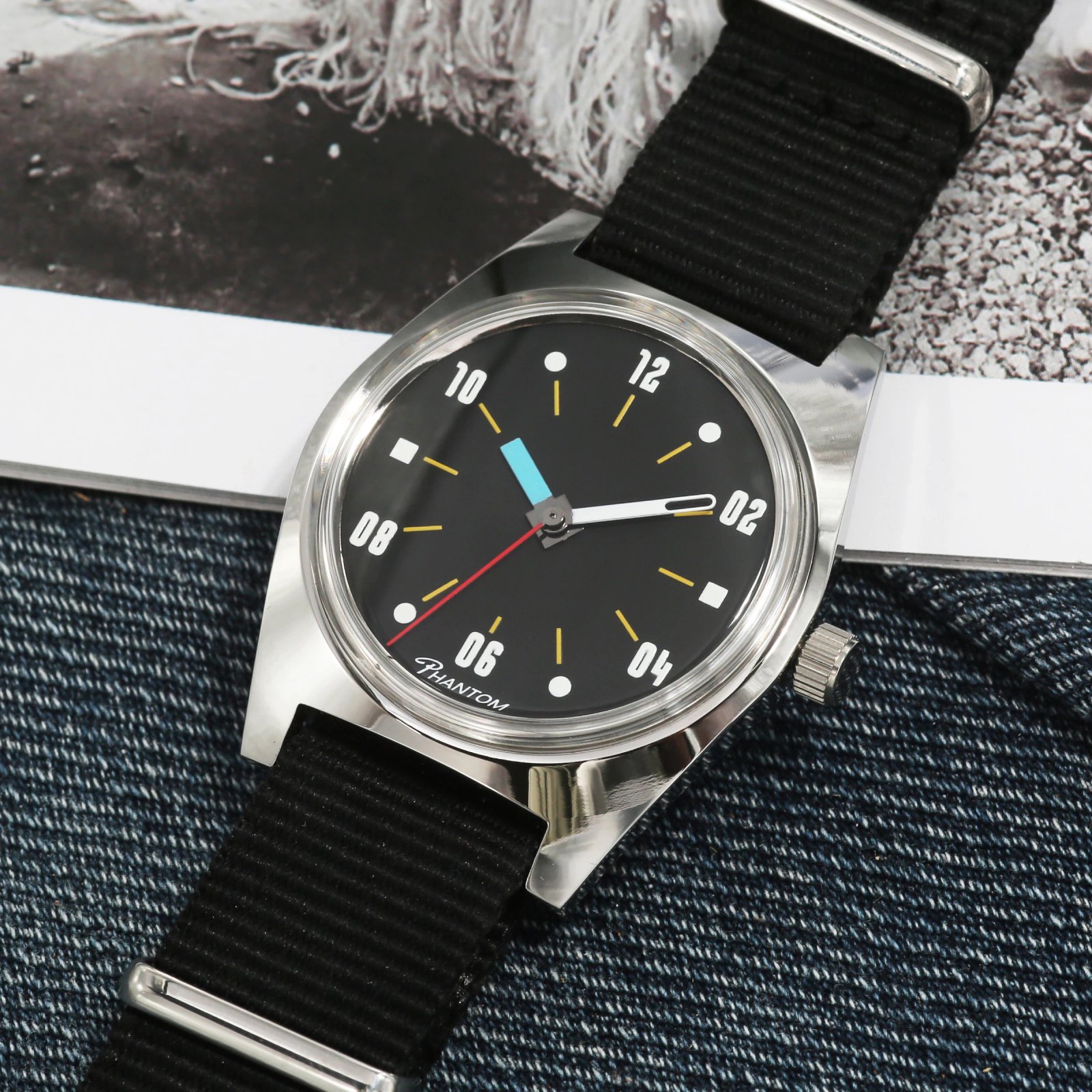 PHANTOM men’s Hand-Wind Mechanical Watch 7120 Waterproof Bauhaus Design Watch for Men wholesale