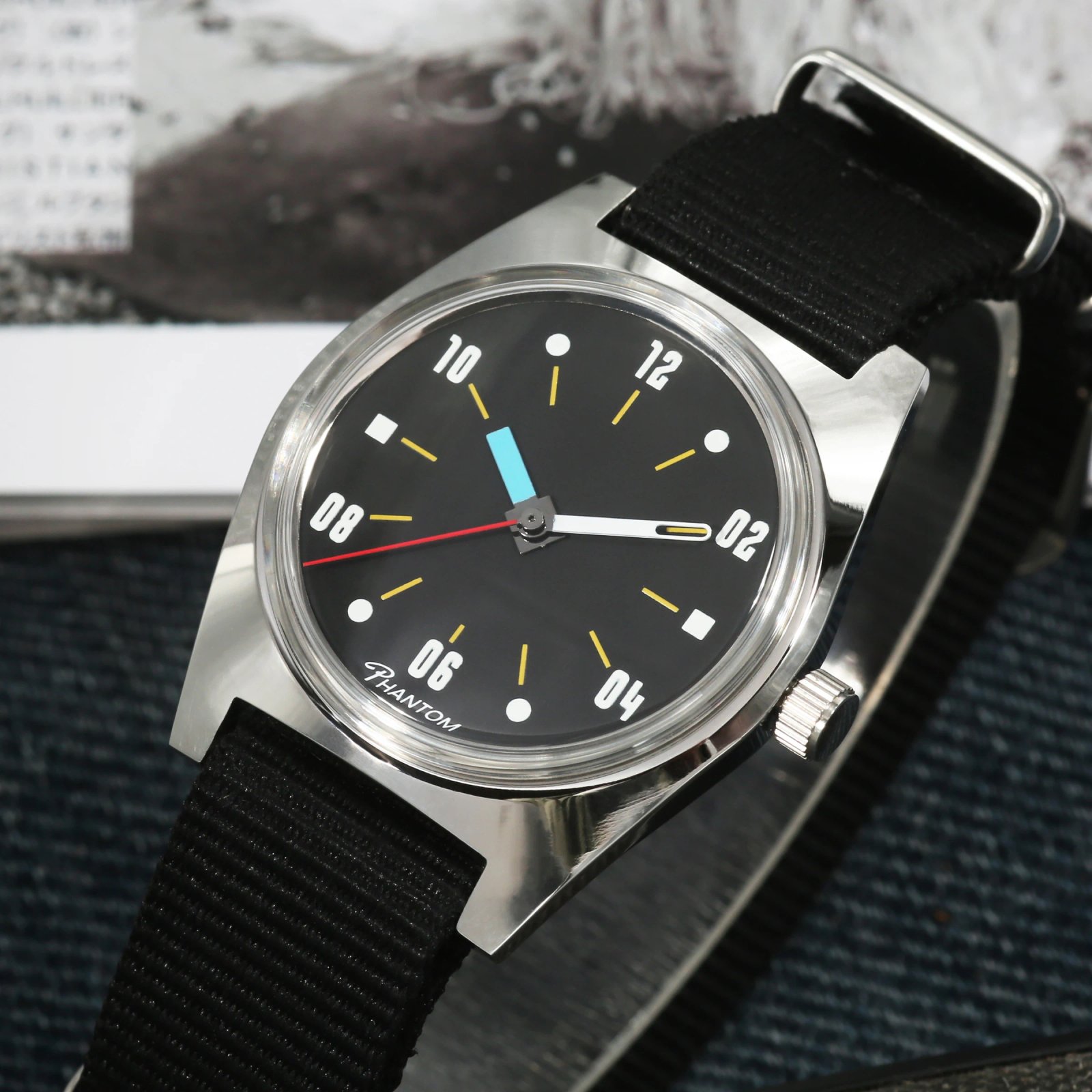 PHANTOM men’s Hand-Wind Mechanical Watch 7120 Waterproof Bauhaus Design Watch for Men wholesale