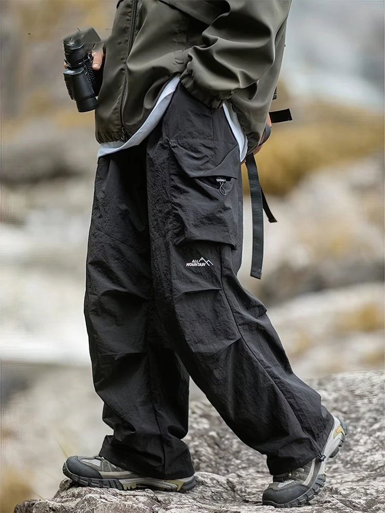 Spring Summer Baggy Cargo Hiking Pants Men Waterproof Casual Sport Jogging Parachute Pants Outdoor Wide leg Trousers