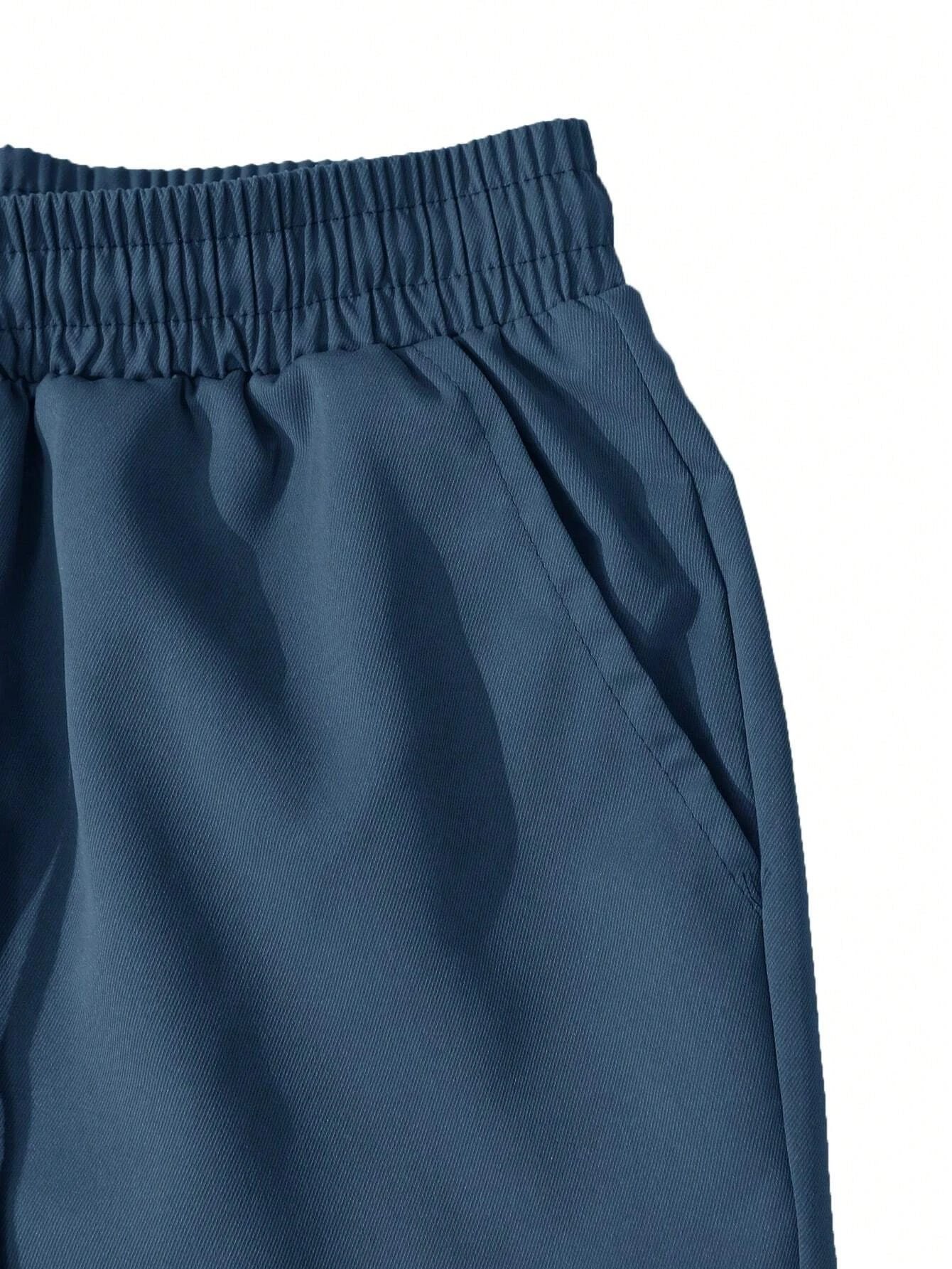 Men's Slim Fit Elastic Waist Cargo Pants Multi-Pockets Cuffed Hem Comfortable for Casual Outdoor Wear