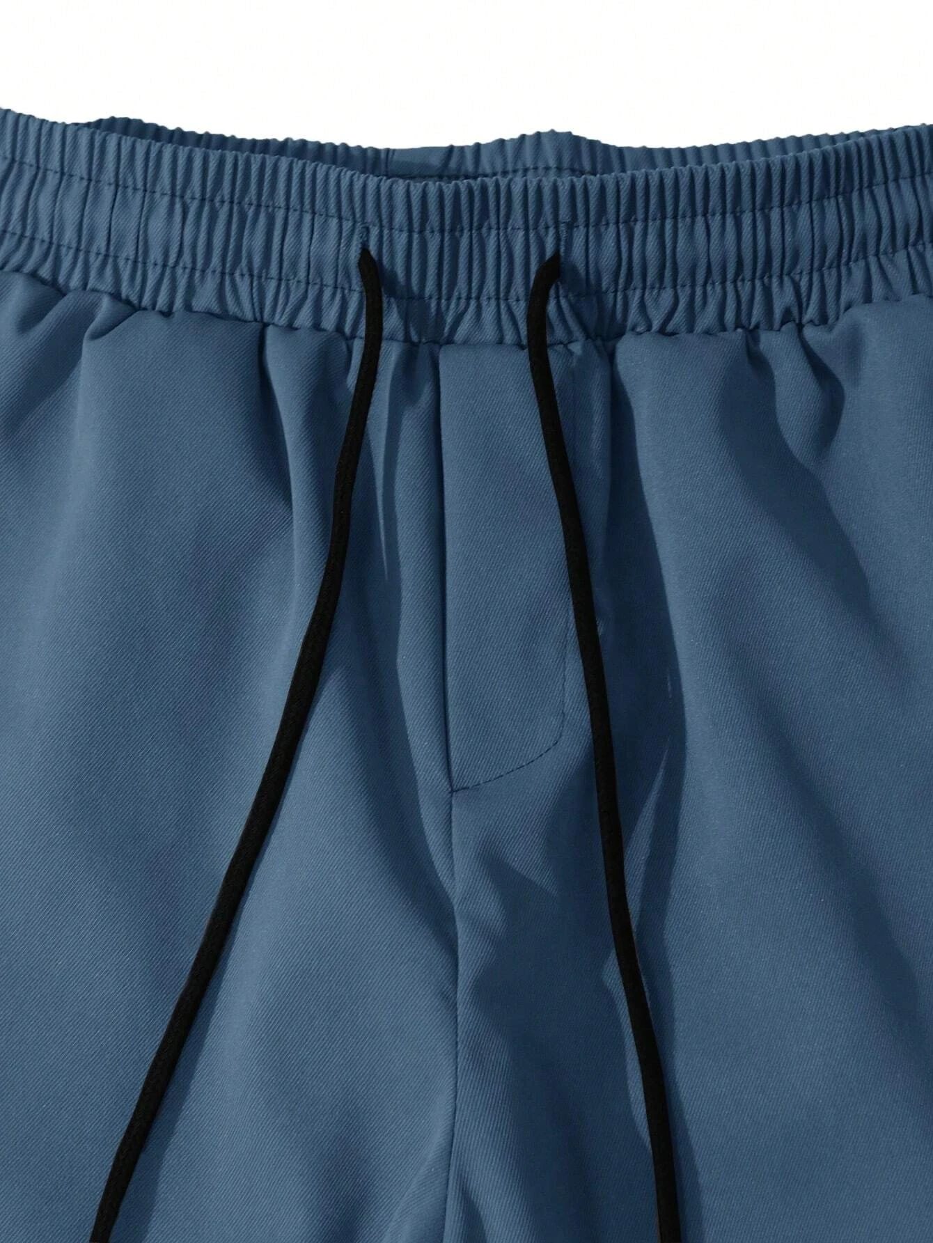 Men's Slim Fit Elastic Waist Cargo Pants Multi-Pockets Cuffed Hem Comfortable for Casual Outdoor Wear