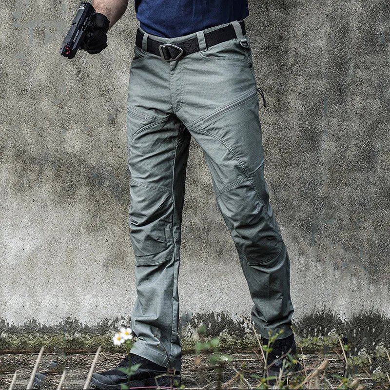 Men’s Stretch Tactical Pants  Water Resistant  Cotton Outdoor Work Cargo Pants Multi-Pocket Lightweight Combat Hiking Pants