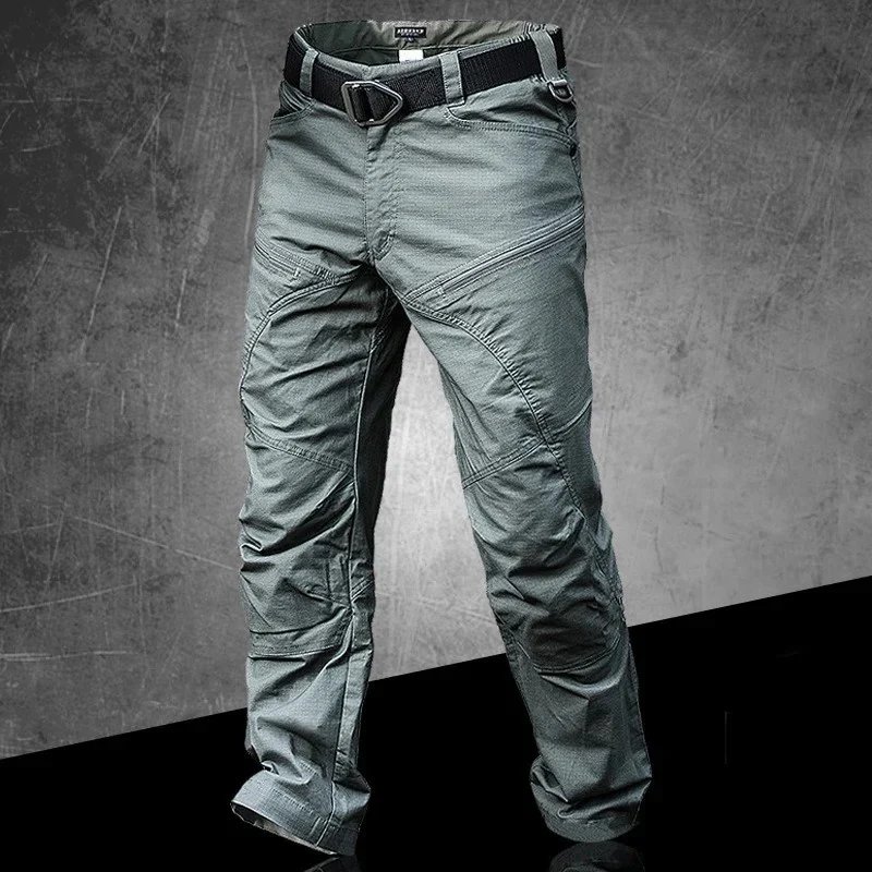 Men’s Stretch Tactical Pants  Water Resistant  Cotton Outdoor Work Cargo Pants Multi-Pocket Lightweight Combat Hiking Pants