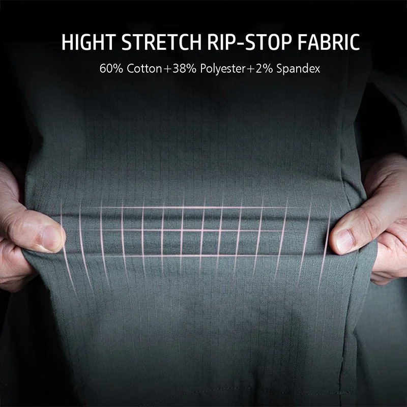 Men’s Stretch Tactical Pants  Water Resistant  Cotton Outdoor Work Cargo Pants Multi-Pocket Lightweight Combat Hiking Pants