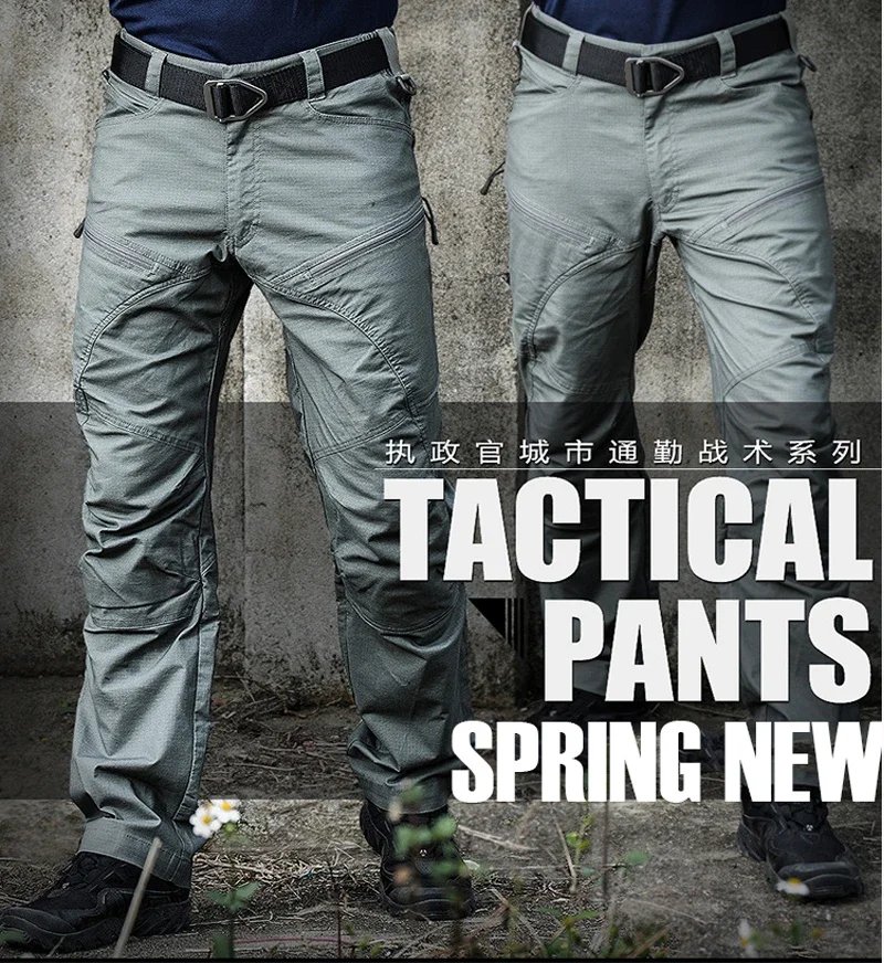 Men’s Stretch Tactical Pants  Water Resistant  Cotton Outdoor Work Cargo Pants Multi-Pocket Lightweight Combat Hiking Pants