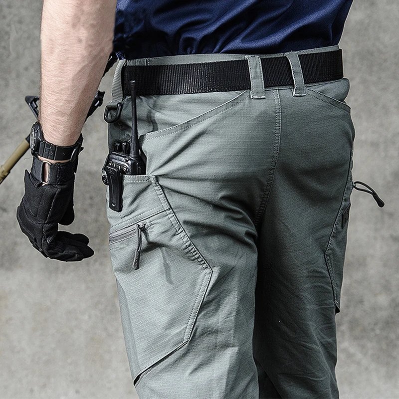 Men’s Stretch Tactical Pants  Water Resistant  Cotton Outdoor Work Cargo Pants Multi-Pocket Lightweight Combat Hiking Pants