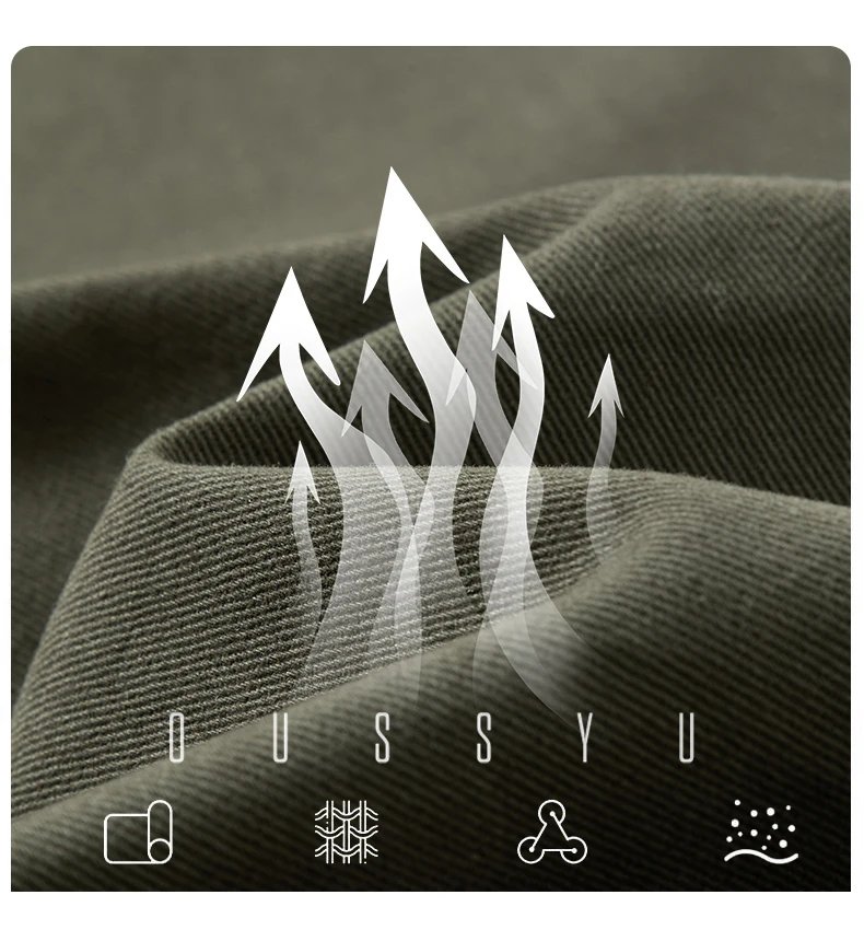 Spring Summer High Quality 100%Cotton Casual Pants Men Drawstring Elastic Waist Loose Straight Khaki ArmyGreen Trousers Male