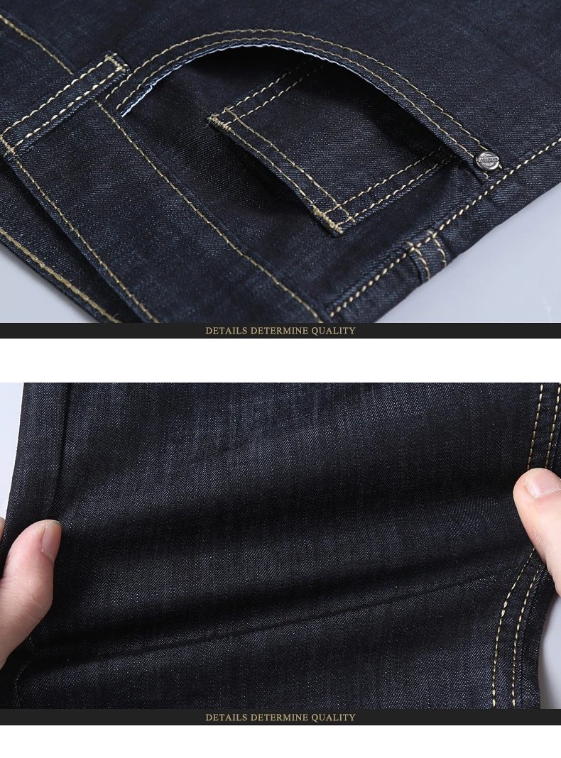 Summer New Elastic Men's Jeans Fashion Comfortable Business Straight Stretch Cotton Casual Denim Pants Brand Male Thin Trousers