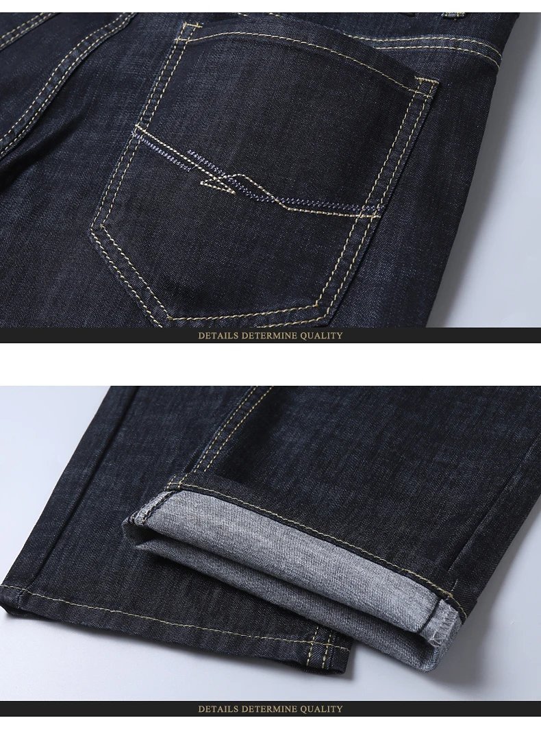 Summer New Elastic Men's Jeans Fashion Comfortable Business Straight Stretch Cotton Casual Denim Pants Brand Male Thin Trousers