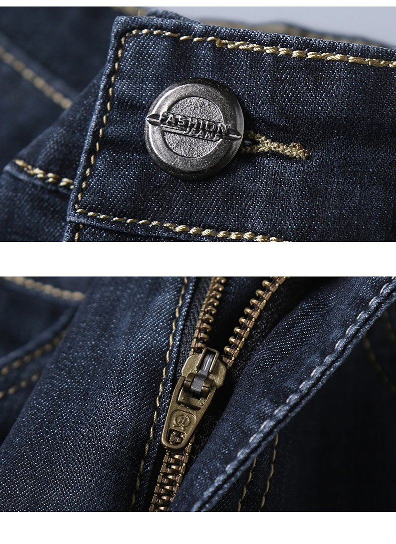 Summer New Elastic Men's Jeans Fashion Comfortable Business Straight Stretch Cotton Casual Denim Pants Brand Male Thin Trousers