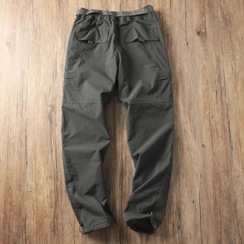 Outdoor Workwear Pants Men's Loose Fleece Lined Thick Soft  Hiking Pants Windproof Waterproof Polyester Fiber Straight Leg