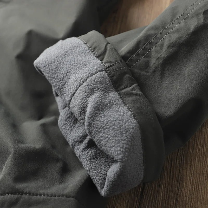 Outdoor Workwear Pants Men's Loose Fleece Lined Thick Soft  Hiking Pants Windproof Waterproof Polyester Fiber Straight Leg