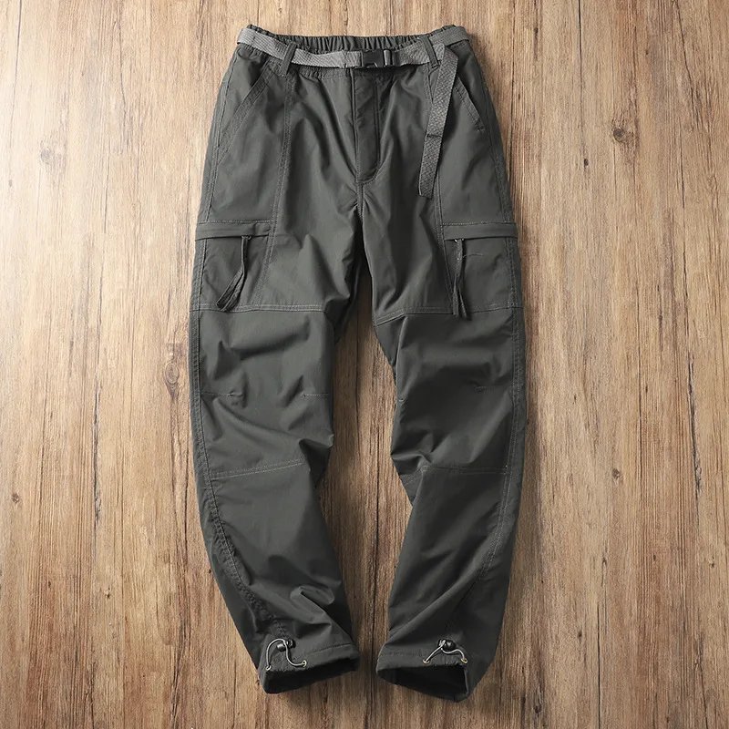 Outdoor Workwear Pants Men's Loose Fleece Lined Thick Soft  Hiking Pants Windproof Waterproof Polyester Fiber Straight Leg