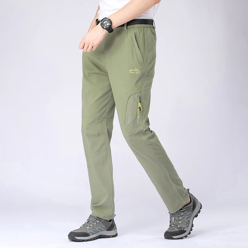 SFABL 5XL Summer Quick Dry Hiking Pants Men Stretch Waterproof Tactical Pants Zipper Pockets Trousers Lightweight Fishing Pants