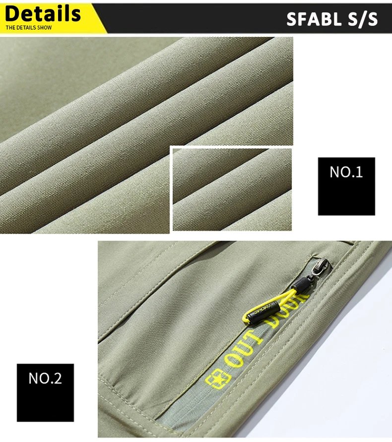 SFABL 5XL Summer Quick Dry Hiking Pants Men Stretch Waterproof Tactical Pants Zipper Pockets Trousers Lightweight Fishing Pants