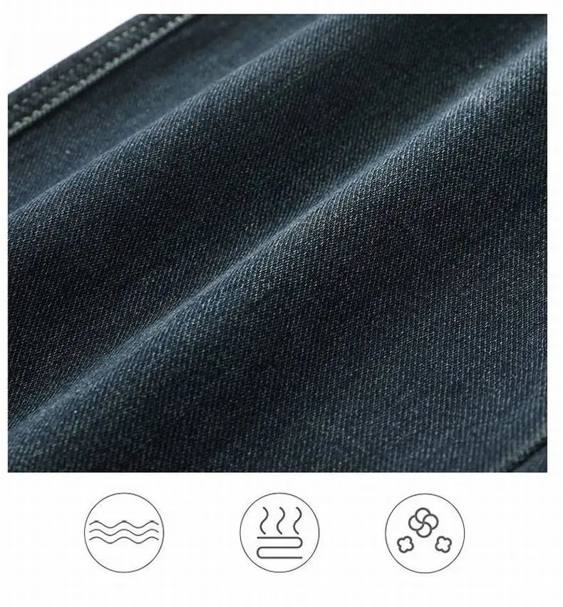 Spring and Autumn Men's Baggy Jeans Casual Straight Stretch Versatile Wide-leg Business Denim Pants Comfortable Loose Trousers