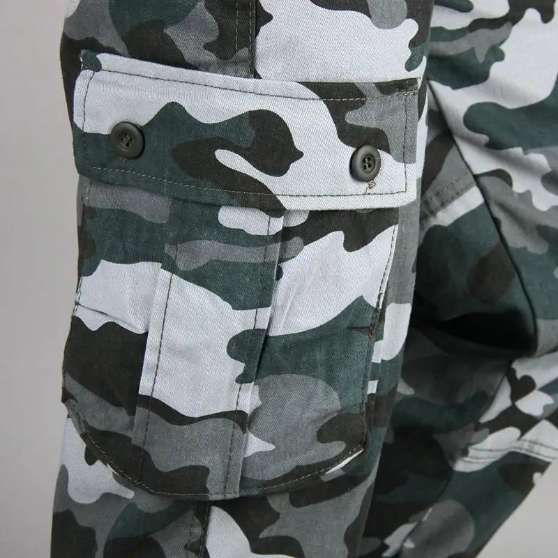 Men's Tactical Camouflage Overalls High-Quality Cotton Multi-Pocket Trousers Sports Training Casual Work Pants