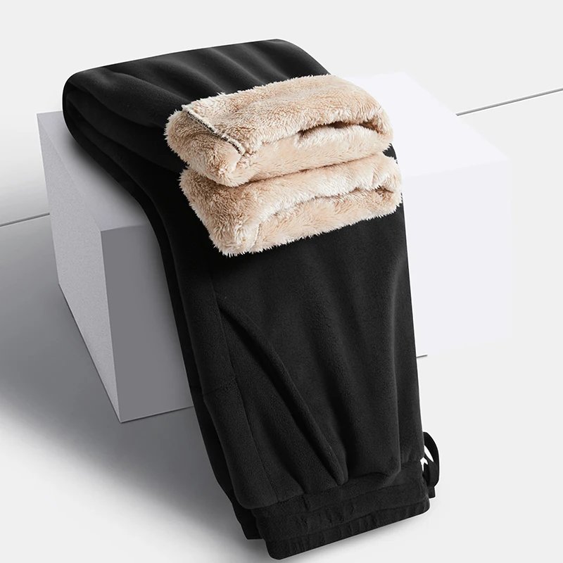 YJKVUR Unisex 2026 Winter New Oversize Pants Men Women Warm Fleece Liner Drawstring Trousers Casual Comfortable Gym Sweatpants