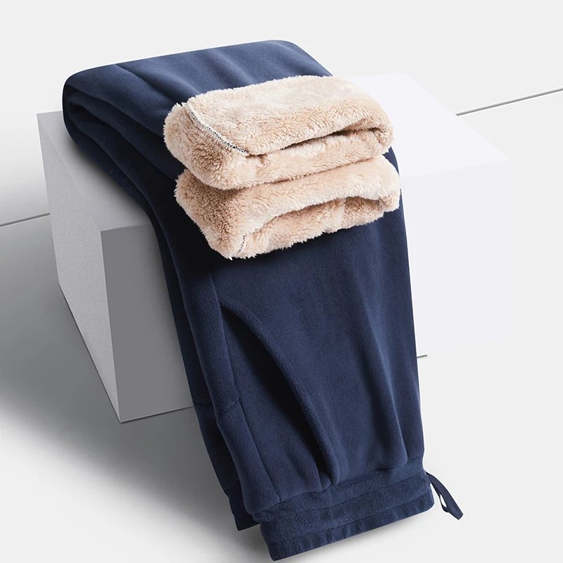 YJKVUR Unisex 2026 Winter New Oversize Pants Men Women Warm Fleece Liner Drawstring Trousers Casual Comfortable Gym Sweatpants